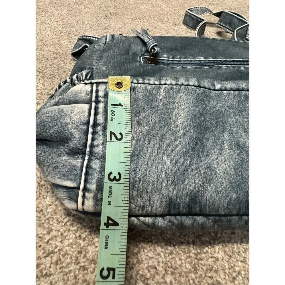 Boho Denim Look Crossbody faux leather bag